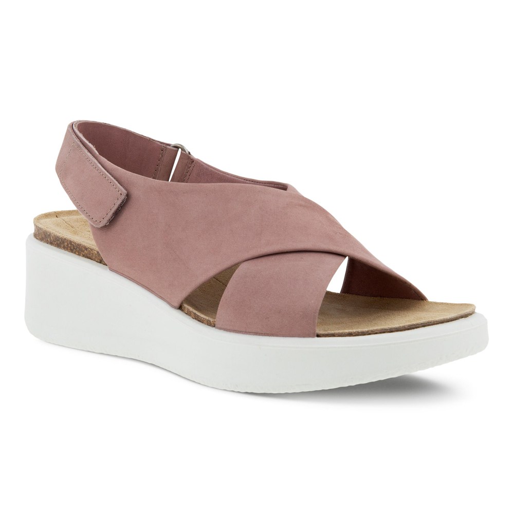 Sandalias Mujer - ECCO Flowt Wedge Cork - Rosas - FKZ658413